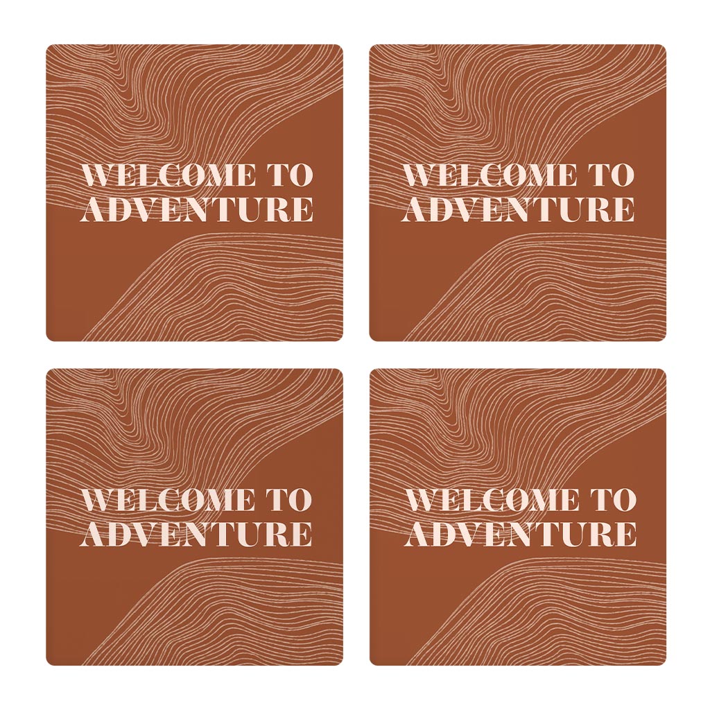 Modern Minimalist Pennsylvania Adventure Quip | Absorbent Coasters | Set of 4 | Min 2