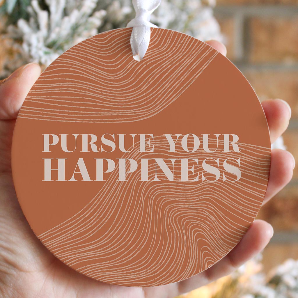 Modern Minimalist Pennsylvania Happiness Quip| Wood Ornament | Eaches | Min 6
