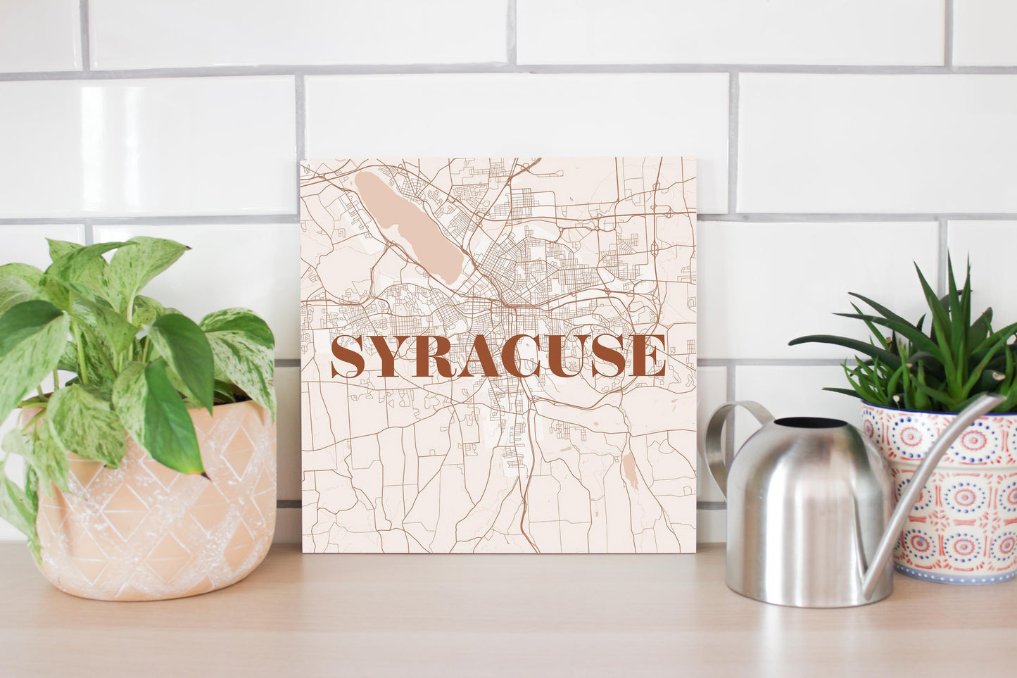 Modern Minimalist New York Syracuse Map | Wood Sign | Eaches | Min 2