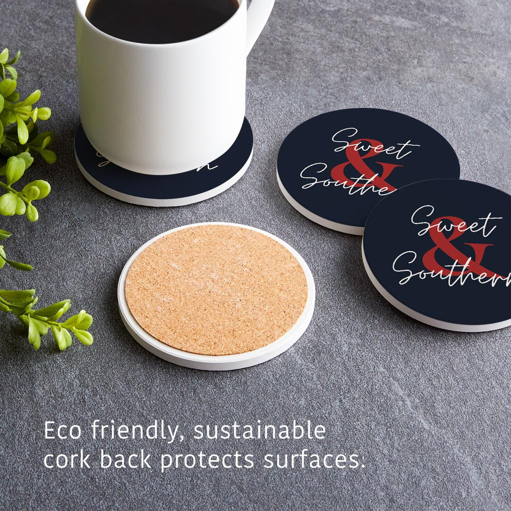 Modern Minimalist Texas Colors Sweet Southern | Absorbent Coasters | Set of 4 | Min 2