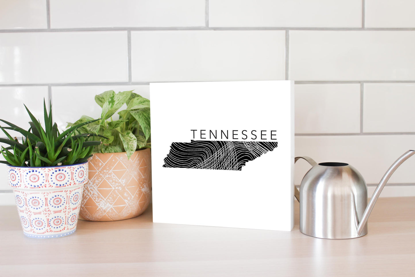 Minimalist B&W Tennessee State Name | Wood Block | Eaches | Min 2