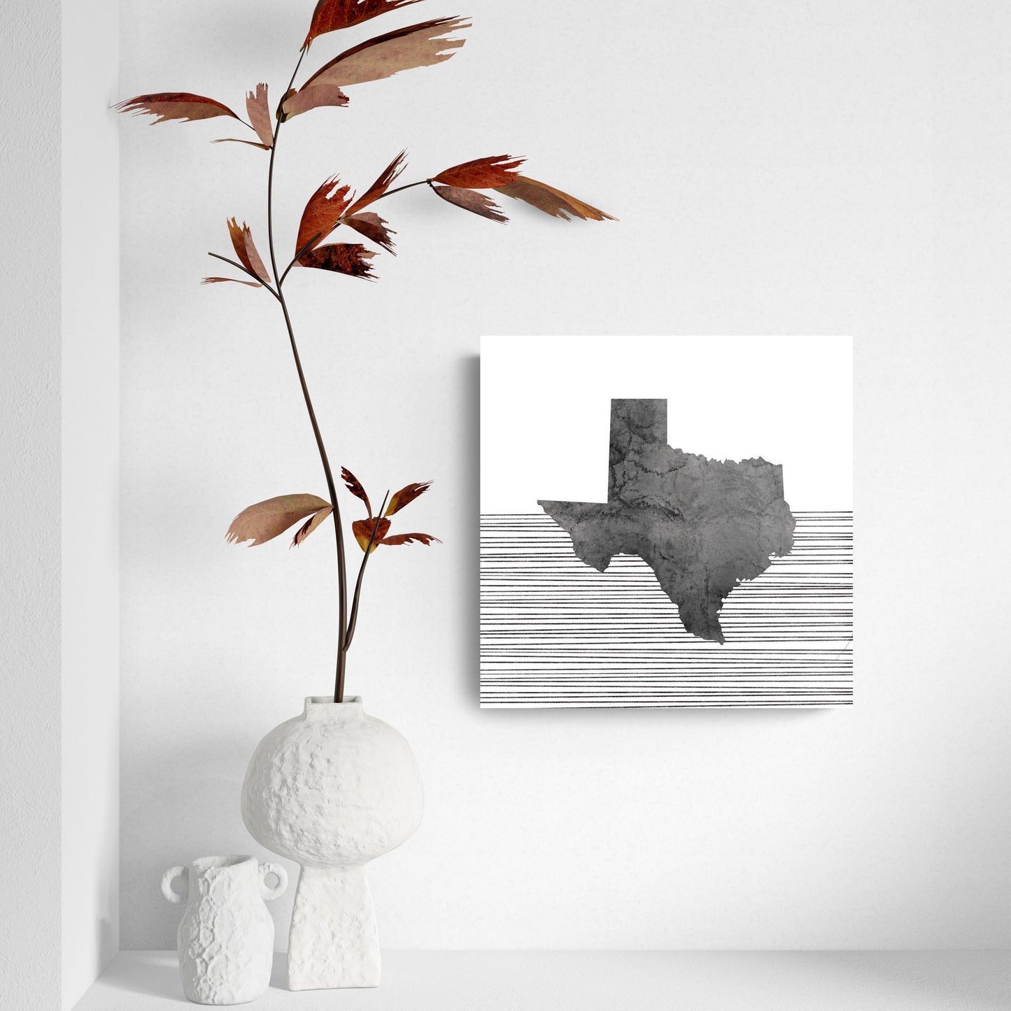 Modern Texas State Shape With Straight Lines | Hi-Def Glass Art | Eaches | Min 2