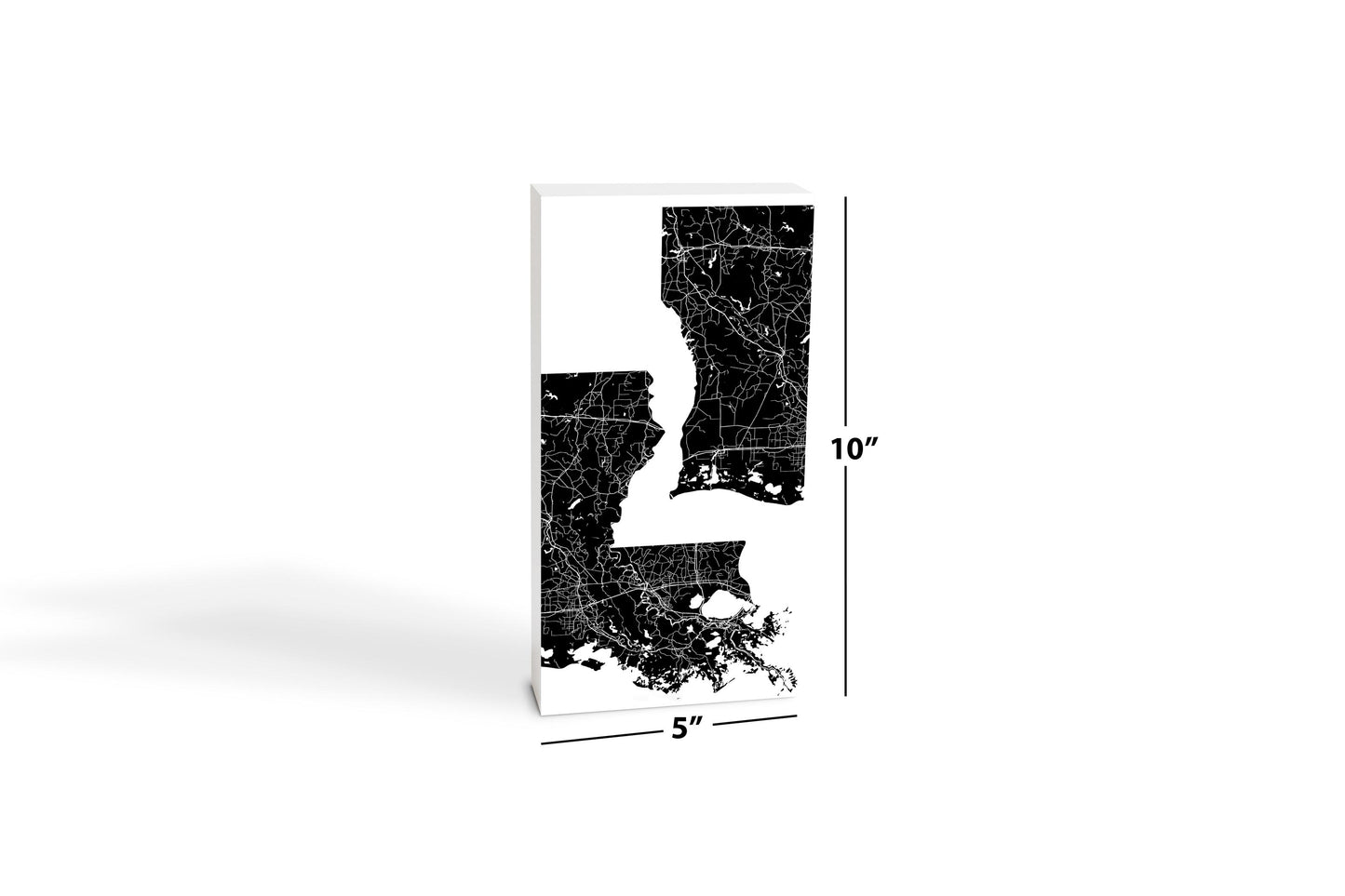 Modern Louisiana State Shape With Map | Wood Block | Eaches | Min 4