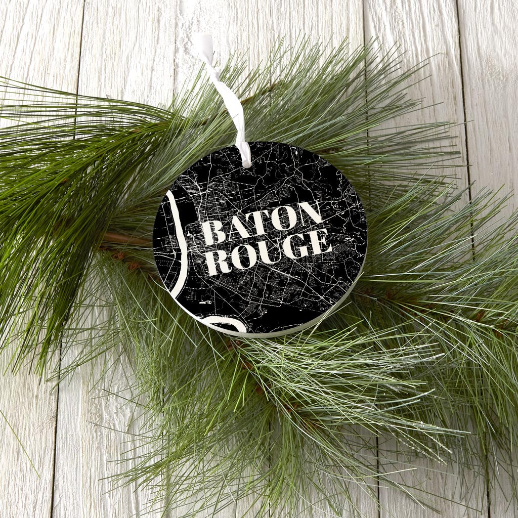 Modern Louisiana Baton Rouge Map| Wood Ornament | Eaches | Min 6