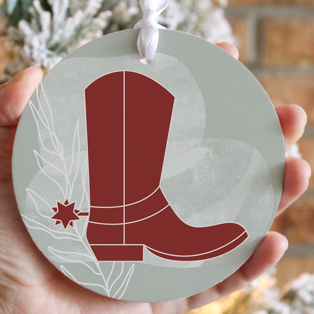 Modern Minimalist Oklahoma Boot| Wood Ornament | Eaches | Min 6