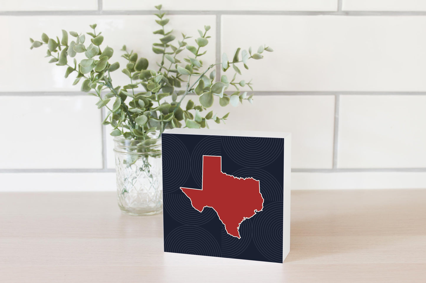 Modern Minimalist Texas Colors Shape | Wood Block | Eaches | Min 4
