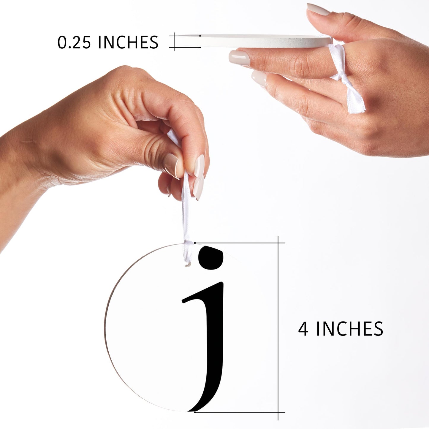 Minimalist Monogram J| Wood Ornament | Eaches | Min 6