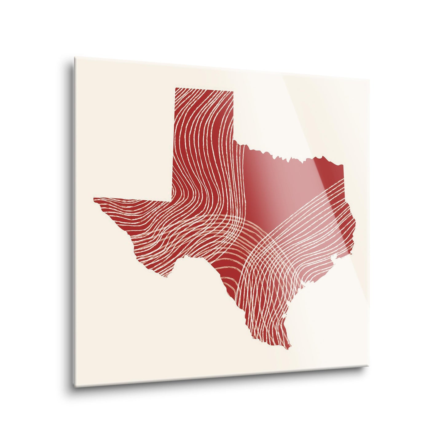 Modern Minimalist Texas Fluid Line State Shape | Hi-Def Glass Art | Eaches | Min 2
