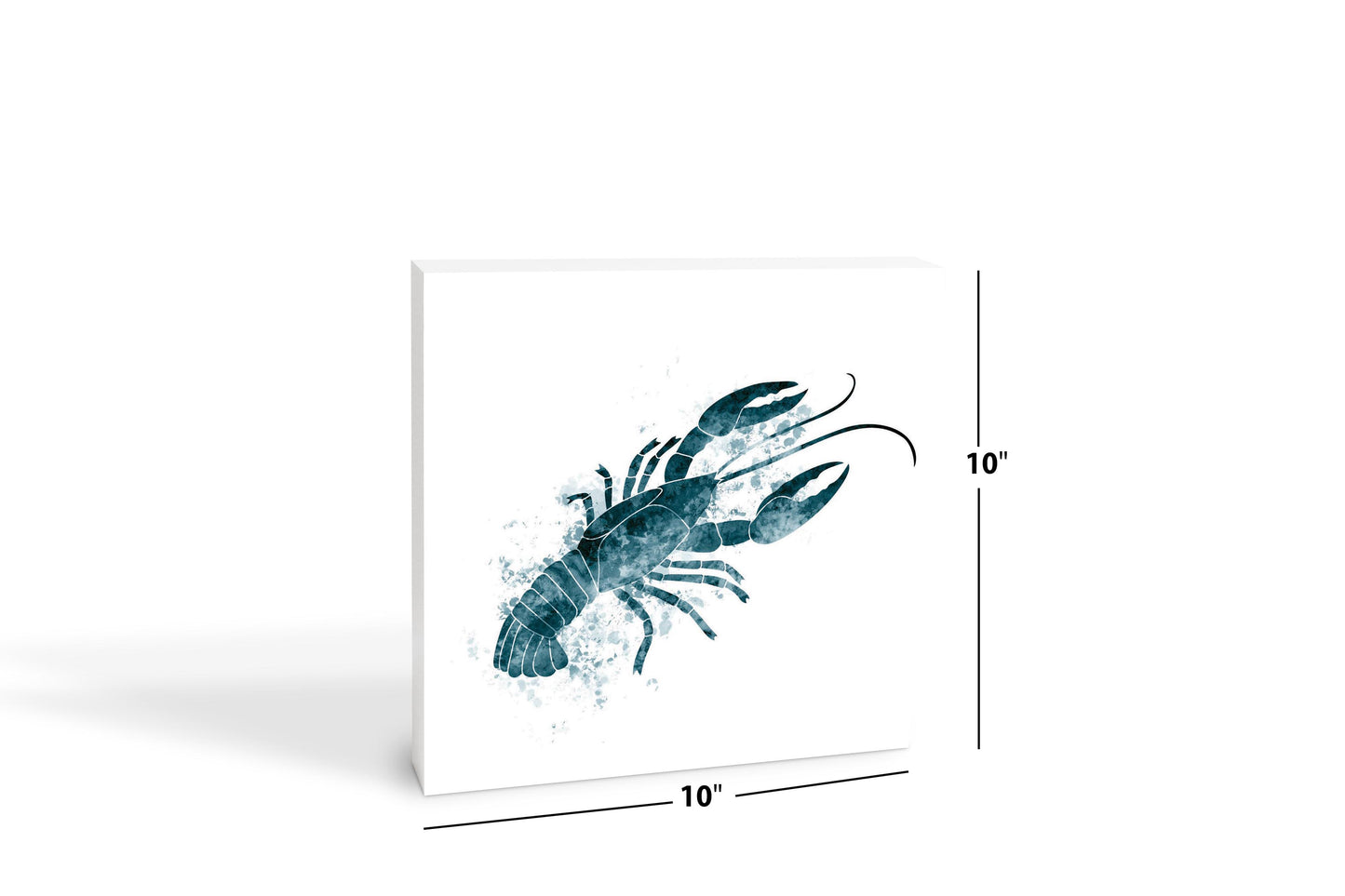 Blue White Water Color Crawfish | Wood Block | Eaches | Min 2