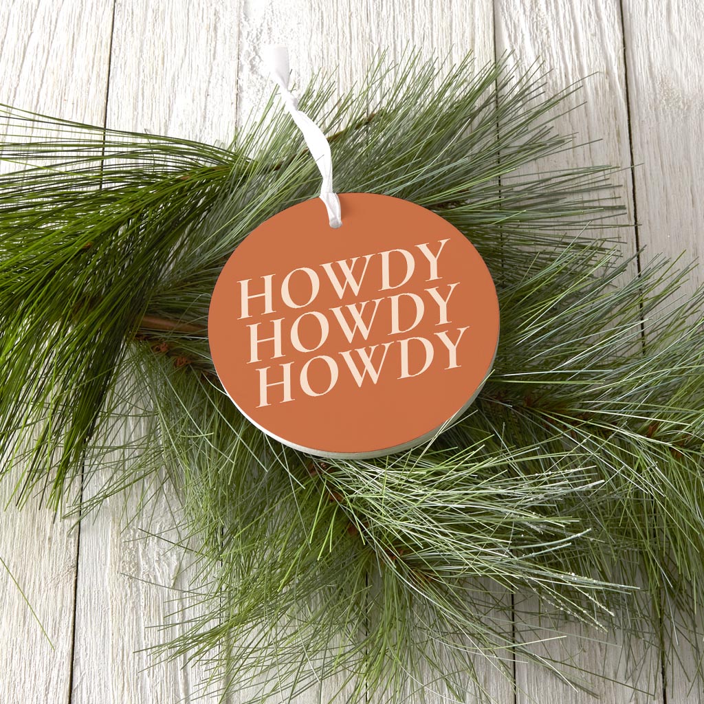 Modern Minimalist Texas Howdy| Wood Ornament | Eaches | Min 6
