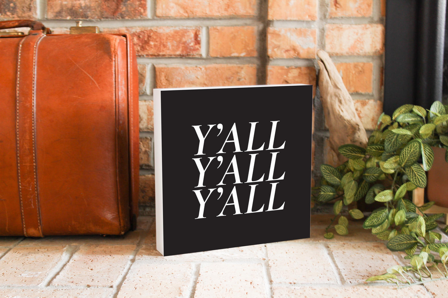 Minimalistic B&W Texas Yall | Wood Block | Eaches | Min 2