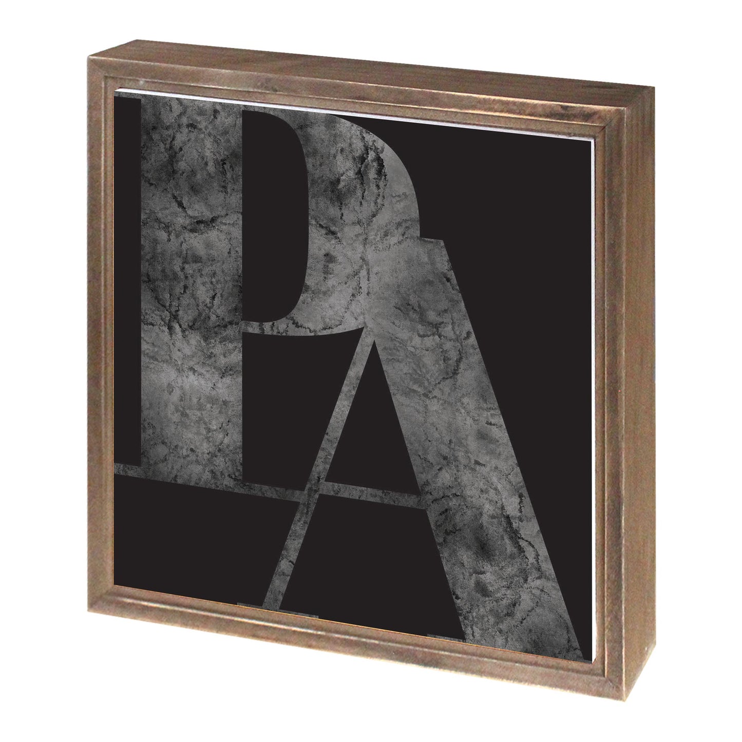 Minimalistic B&W Pennsylvania Black Initials | Wood Sign | Eaches | Min 1
