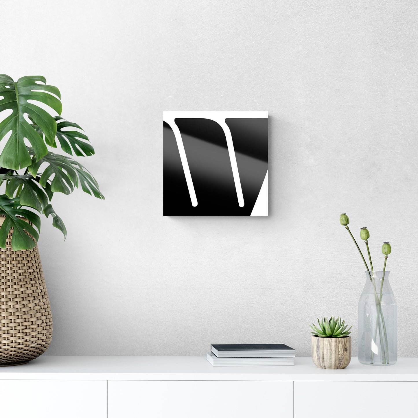 Fun Chunky Monogram W | Hi-Def Glass Art | Eaches | Min 1