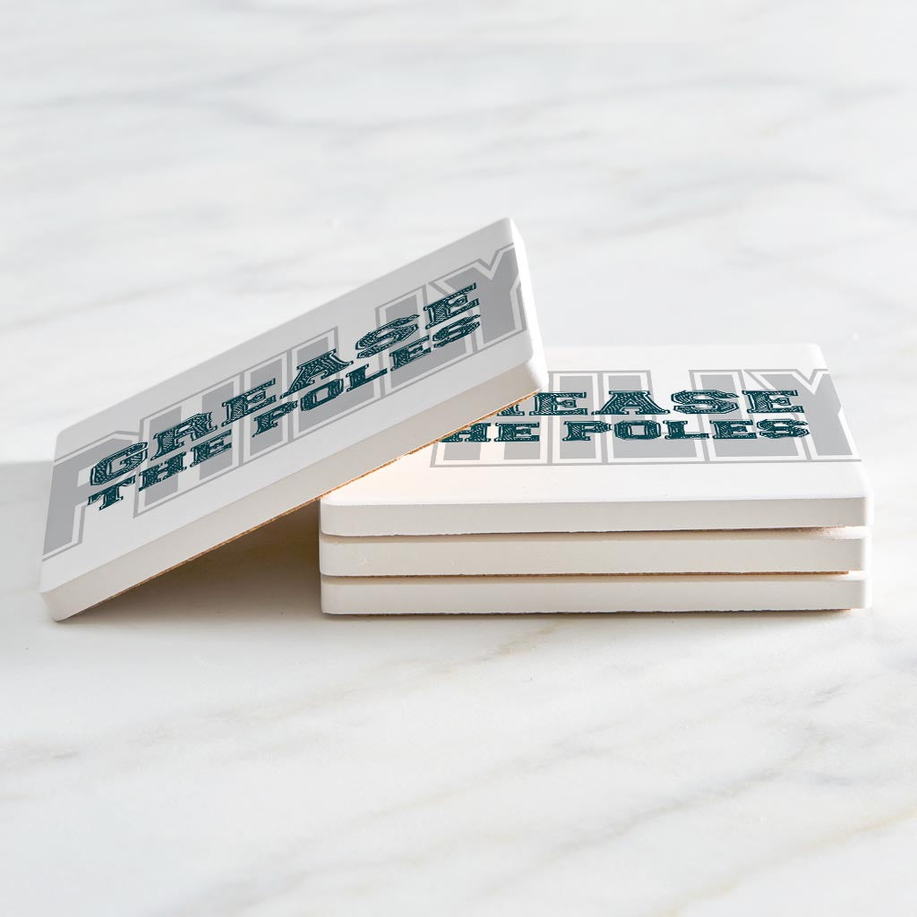 Modern Minimalist Pennsylvania Grease The Poles | Absorbent Coasters | Set of 4 | Min 2
