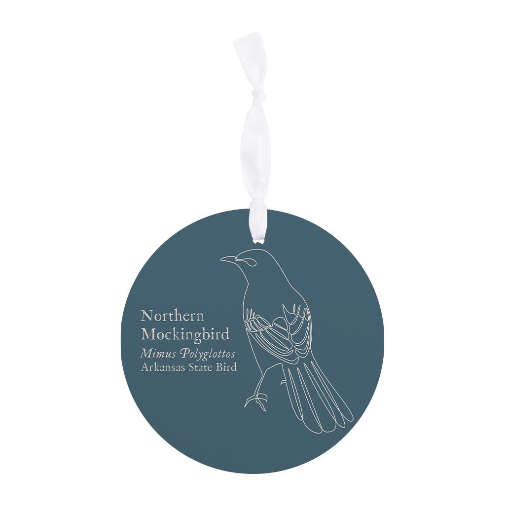 Modern Minimalist Arkansas Mockingbird| Wood Ornament | Eaches | Min 6
