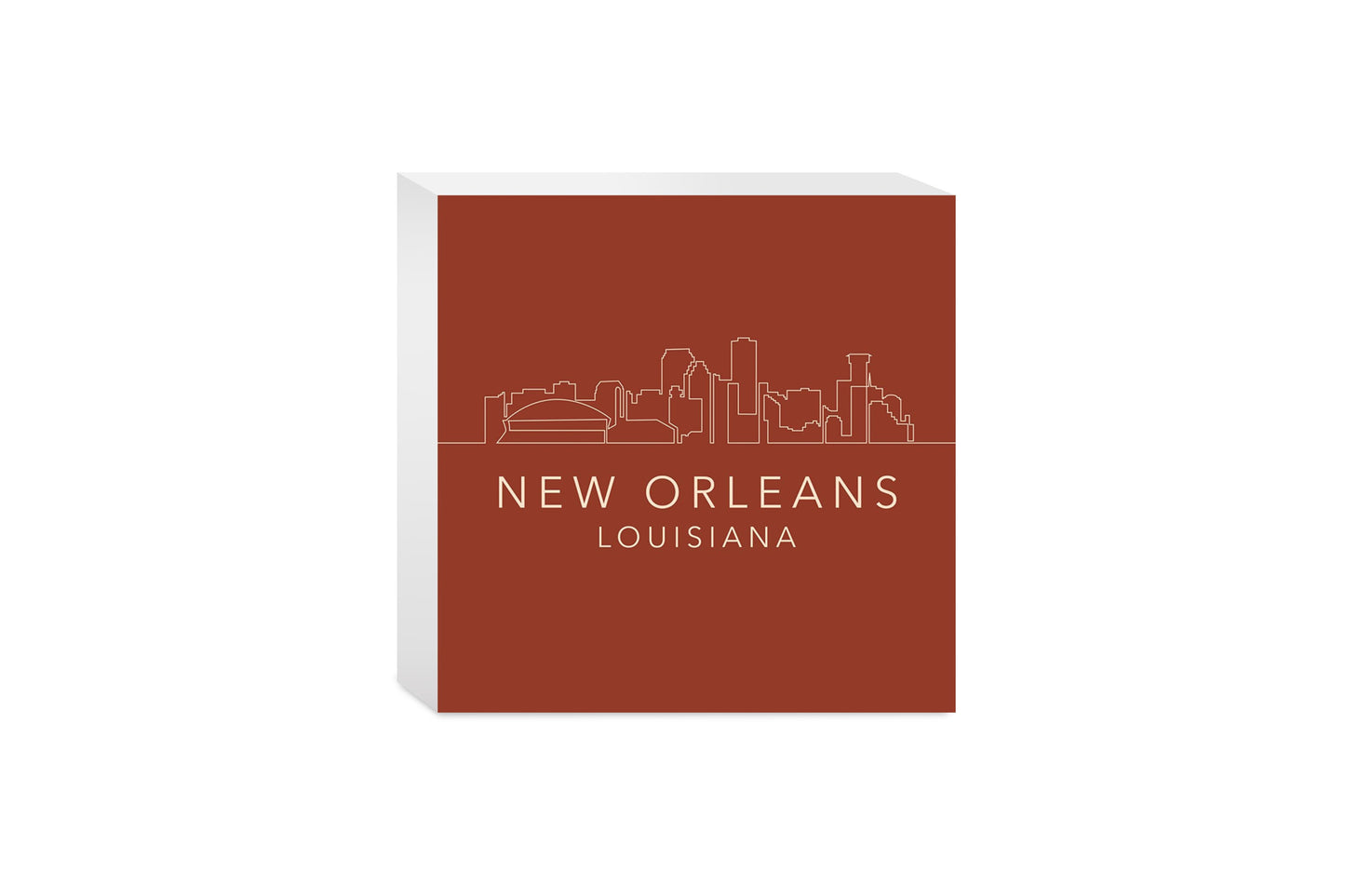 Louisiana Colorful New Orleans Skyline | Wood Block | Eaches | Min 4