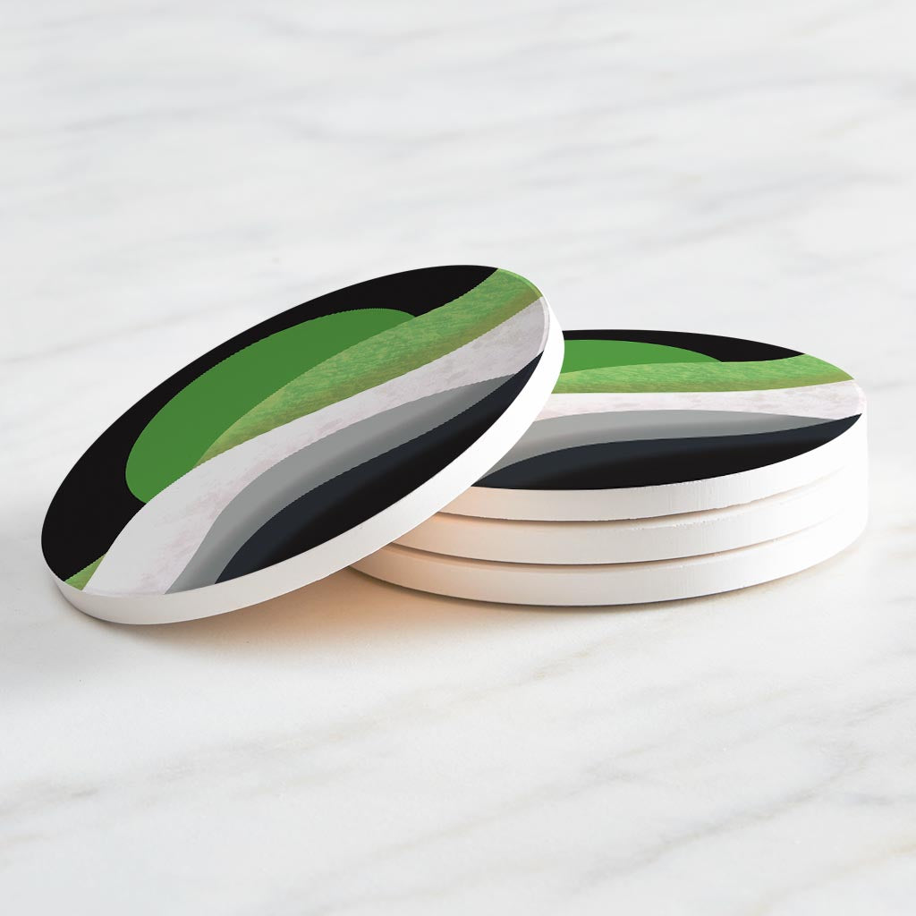 Aromantic Pride Moon Waves| Absorbent Coasters | Set of 4 | Min 2