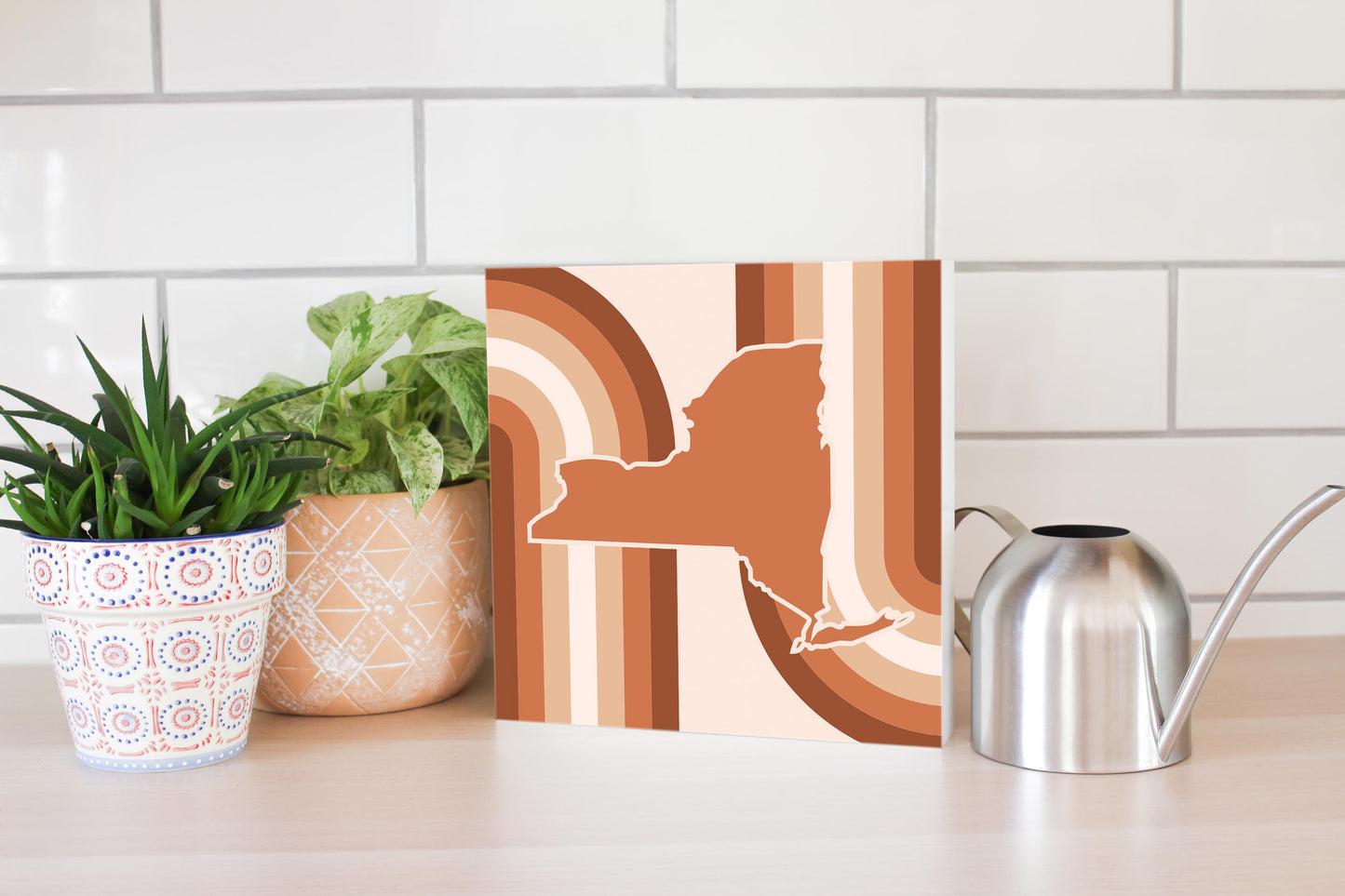 Modern Minimalistic New York Retro Thick Line | Wood Block | Eaches | Min 2