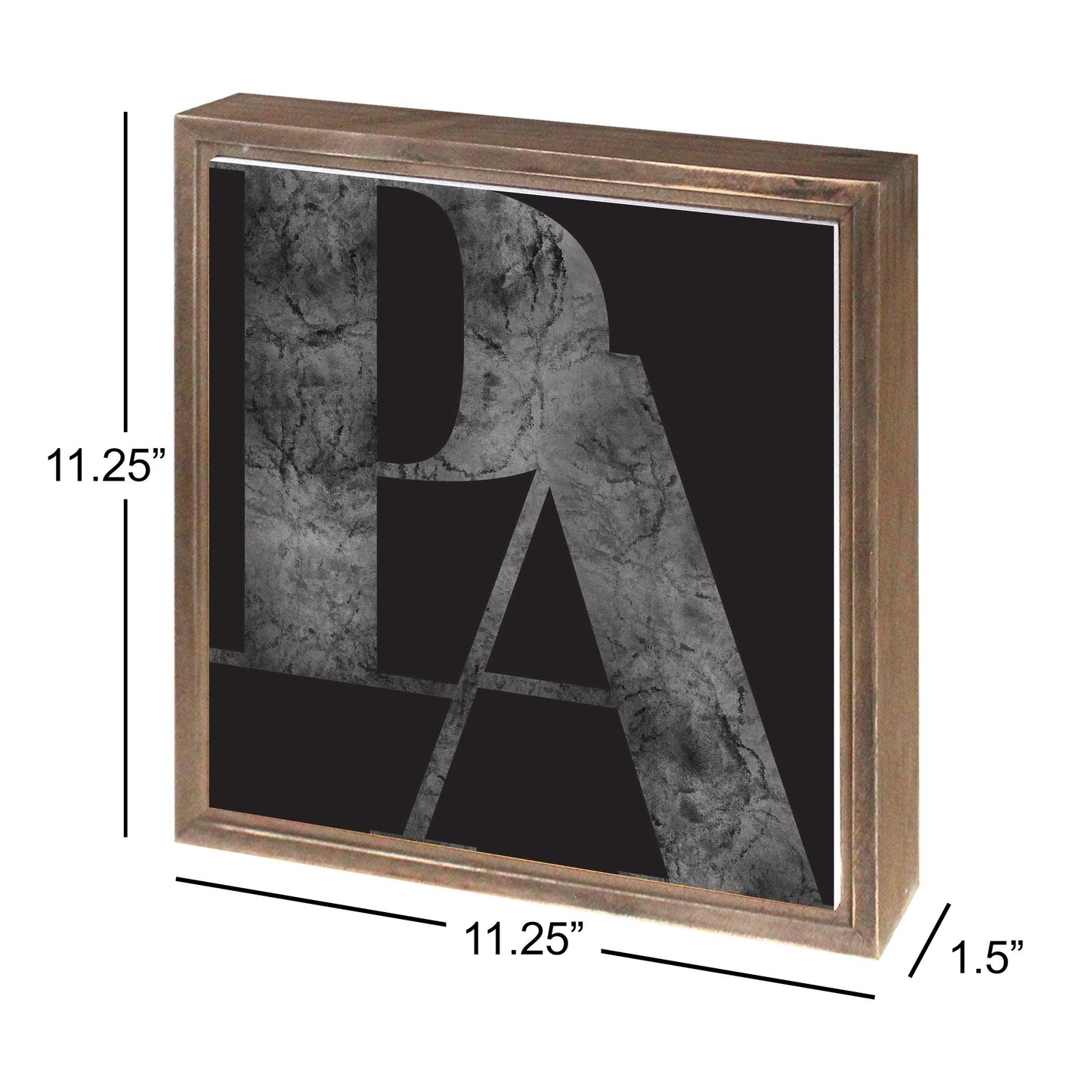 Minimalistic B&W Pennsylvania Black Initials | Wood Sign | Eaches | Min 1