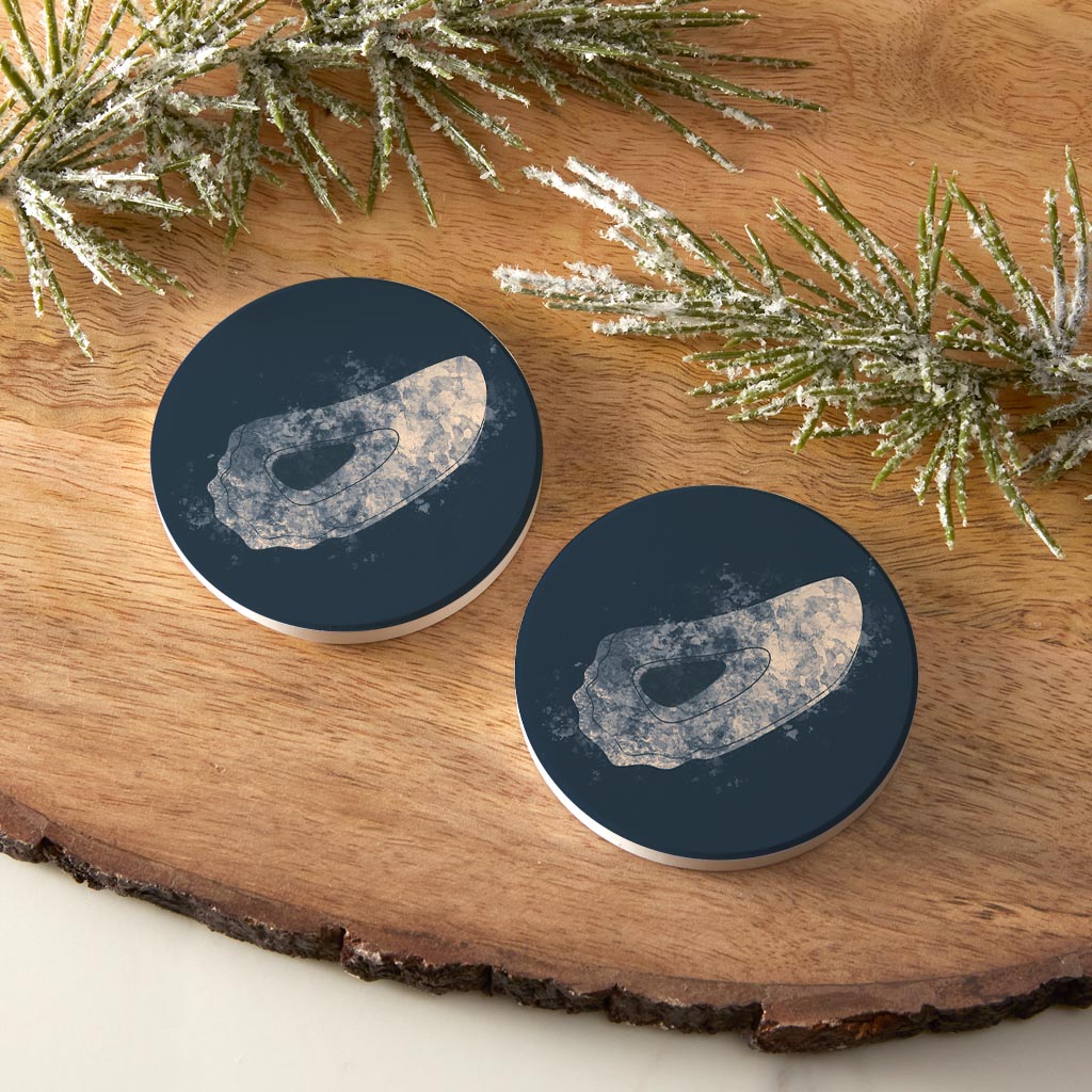 Louisiana Colorful Water Color Oyster | Absorbent Car Coasters | Set of 2 | Min 4