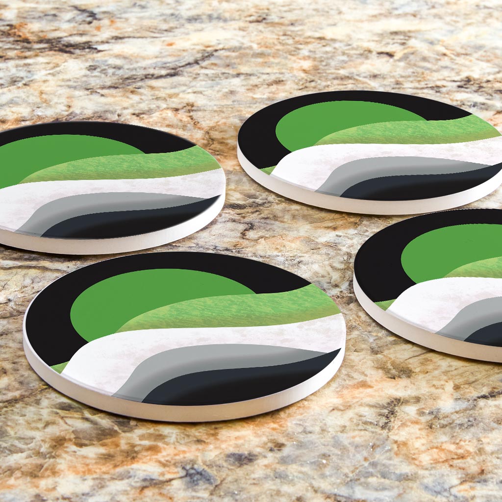 Aromantic Pride Moon Waves| Absorbent Coasters | Set of 4 | Min 2