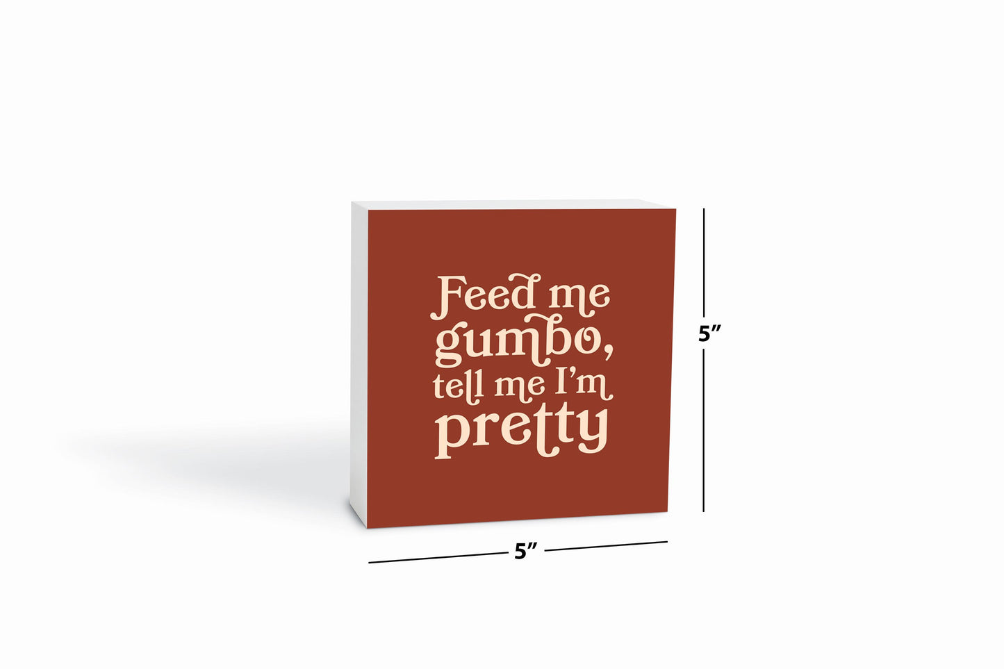 Modern Minimalist Louisiana Gumbo Saying | Wood Block | Eaches | Min 4