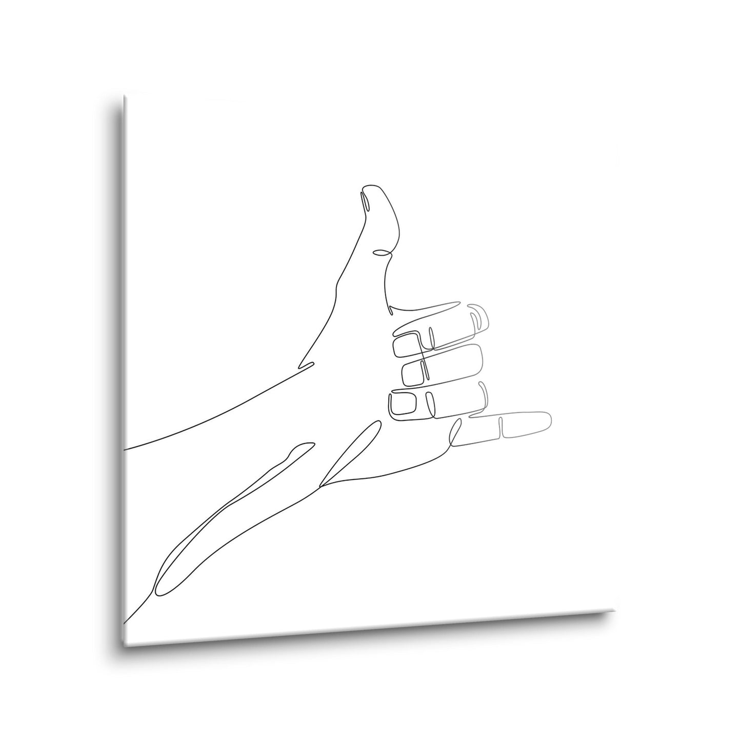 Hang 10 Hand Sign Line Drawing | Hi-Def Glass Art | Eaches | Min 2