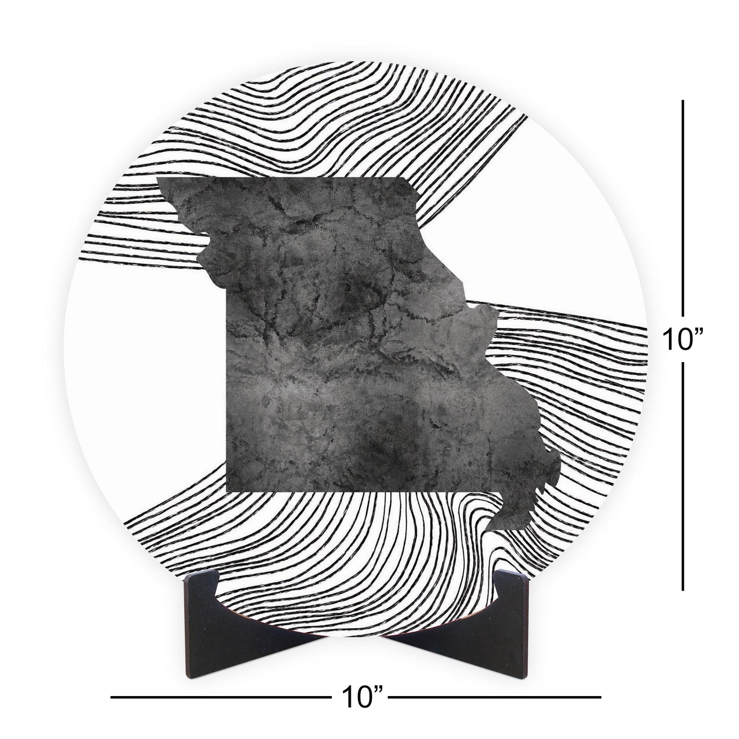 Minimalist B&W Missouri State With Fluid Lines | Wood Sign | Eaches | Min 1