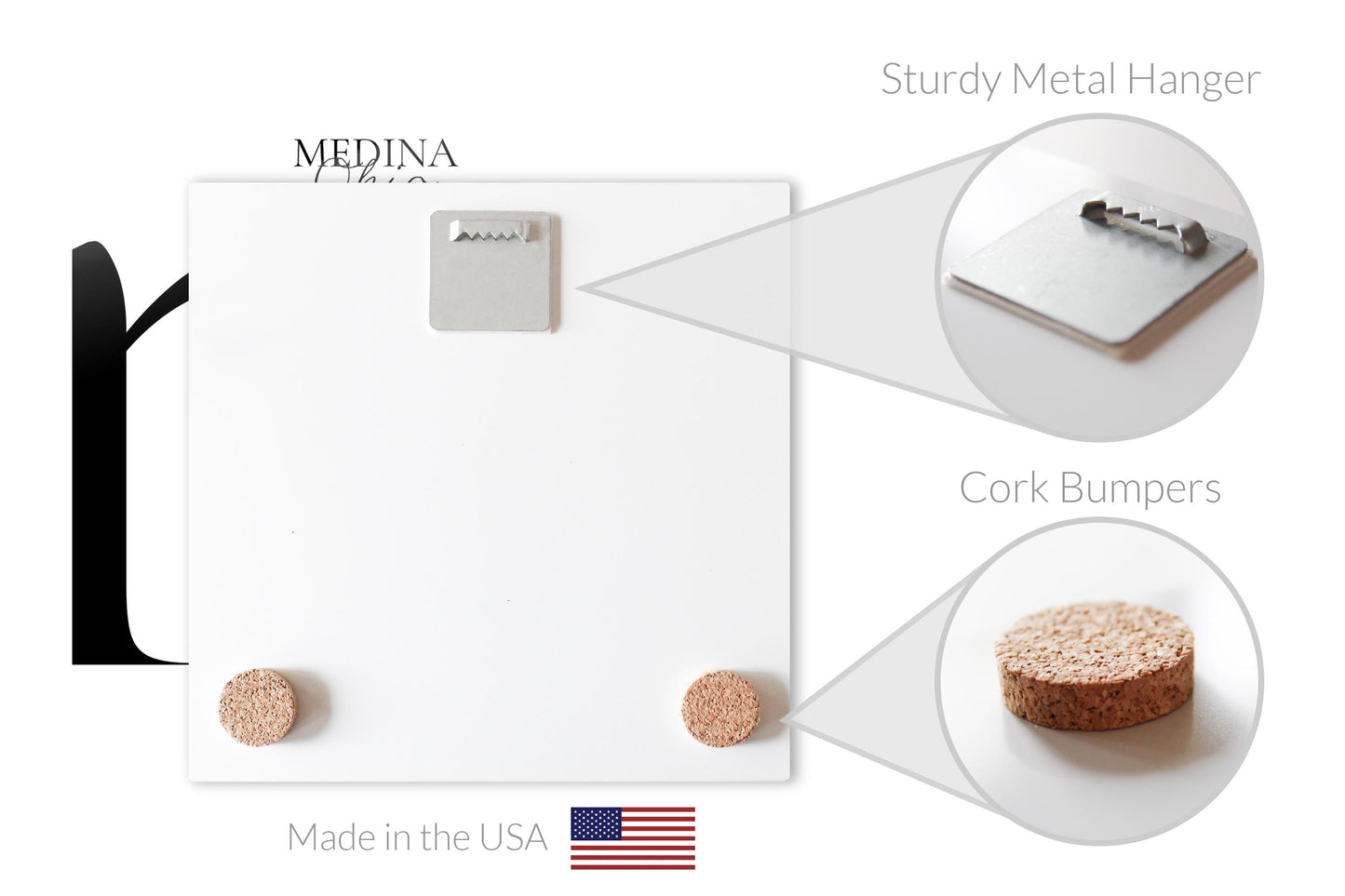 Medina Oh Minimal Monogram | Hi-Def Glass Art | Eaches | Min 2