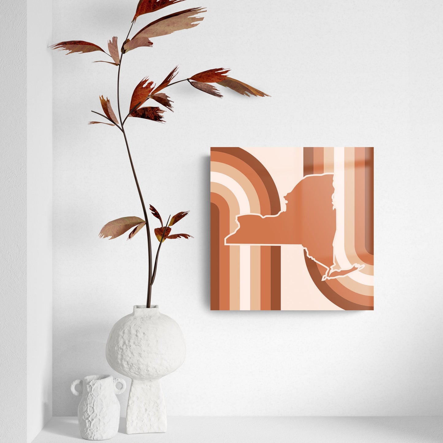 Modern Minimalistic New York Retro Thick Line | Hi-Def Glass Art | Eaches | Min 2