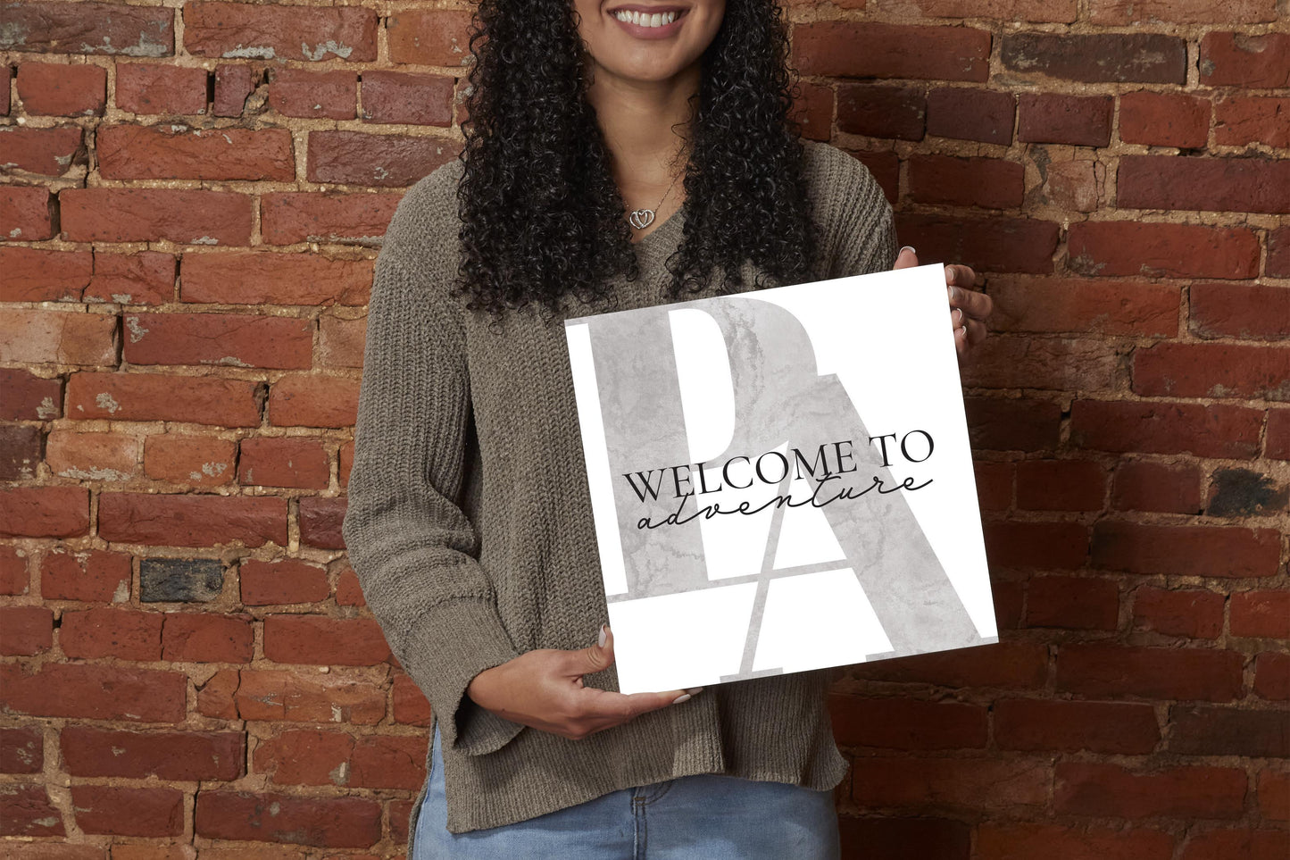 Minimalistic B&W Pennsylvania Adventure Quip | Wood Sign | Eaches | Min 2