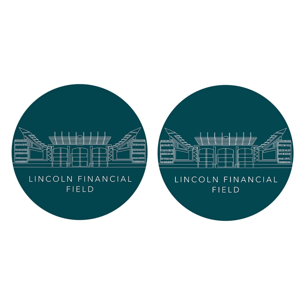 Minimal Pennsylvania Lincoln Field Line Drawing| Absorbent Car Coasters | Set of 2 | Min 4