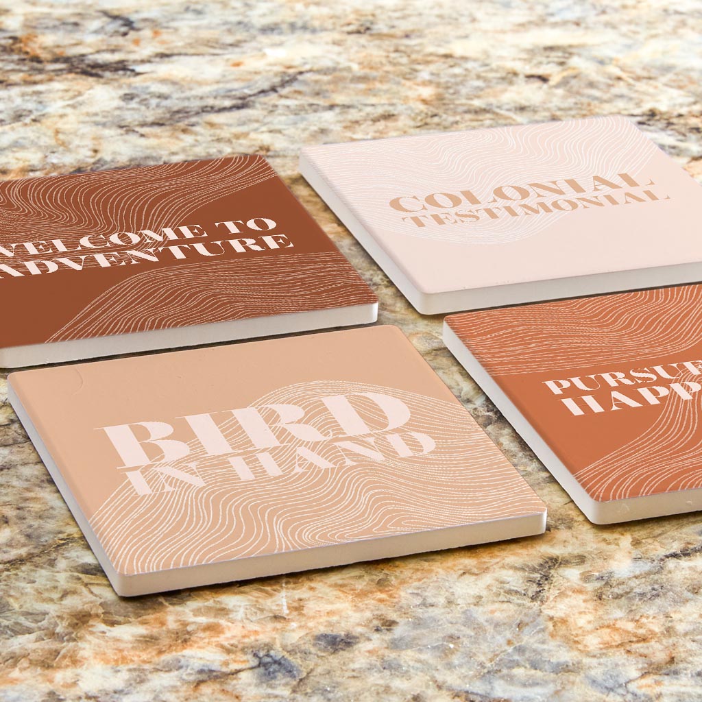 Modern Minimalist Pennsylvania Quips | Absorbent Coasters | Set of 4 | Min 2