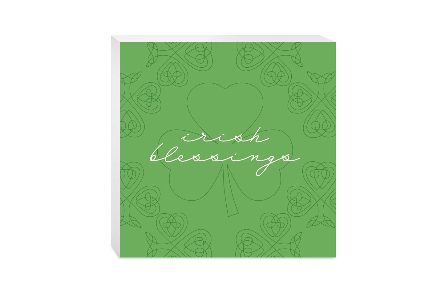 Light Green Shamrock Irish Blessings | Wood Block | Eaches | Min 2