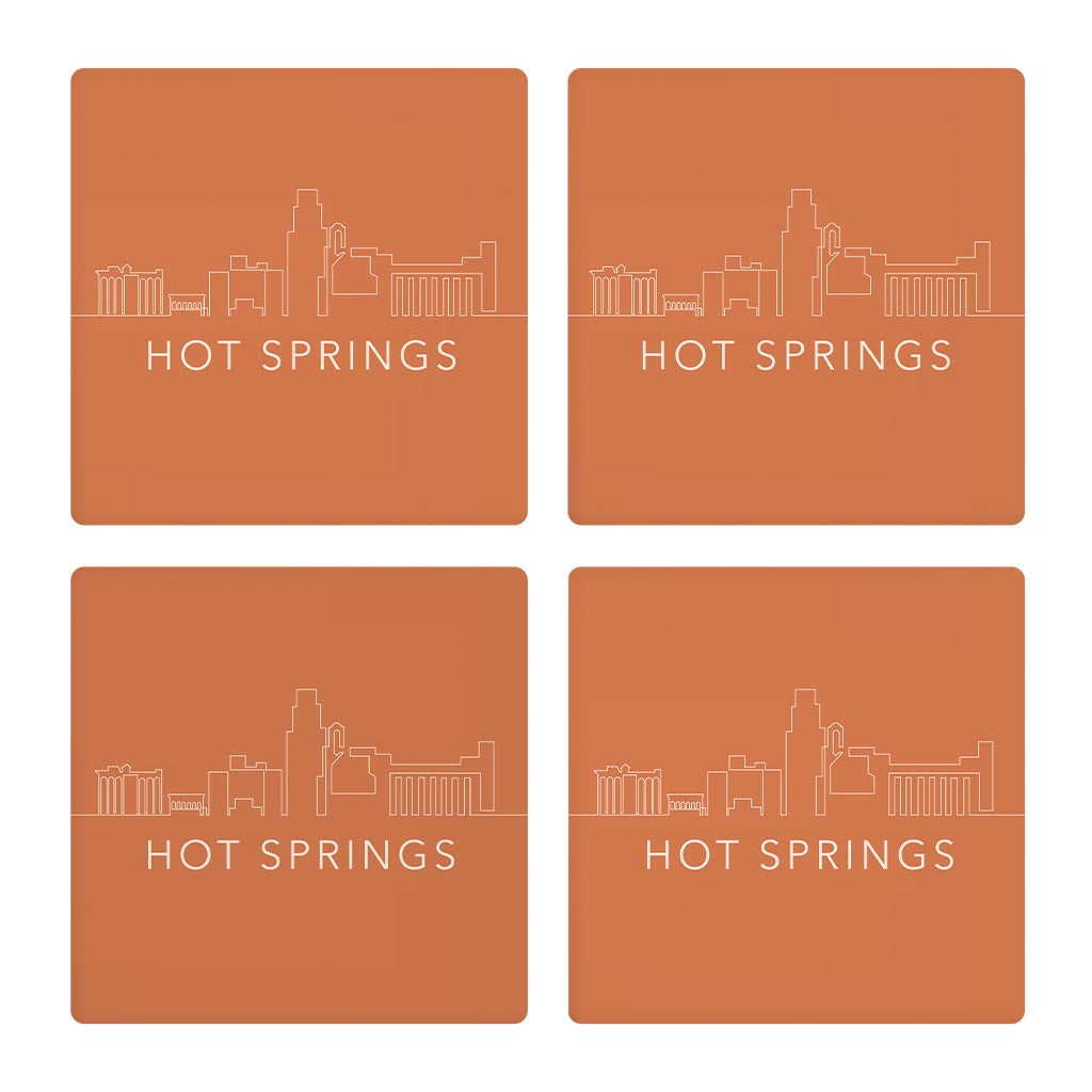 Modern Minimalist Arkansas Hot Springs | Absorbent Coasters | Set of 4 | Min 2