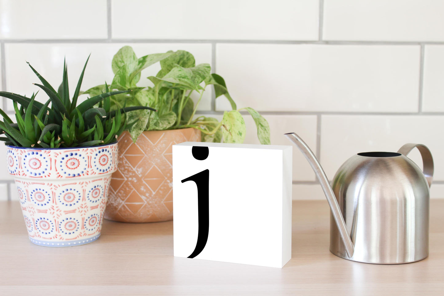 Minimal Monogram J | Wood Block | Eaches | Min 4