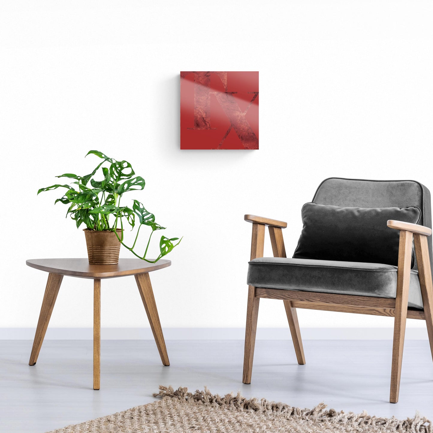 Modern Minimalist Texas Red Tx | Hi-Def Glass Art | Eaches | Min 1