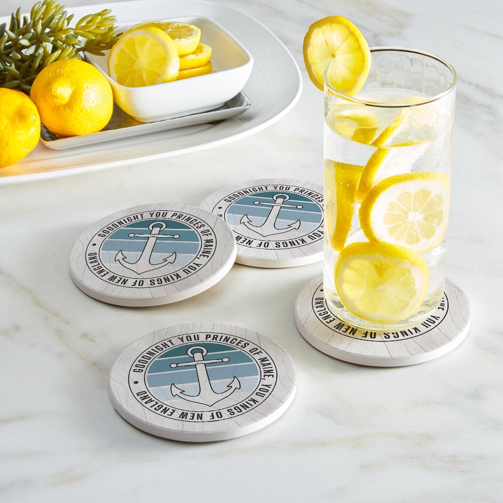 New England Anchor Saying | Absorbent Coasters | Set of 4 | Min 2