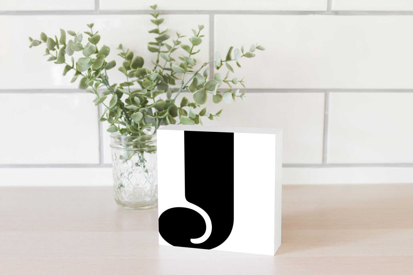 Fun Chunky Monogram J | Wood Block | Eaches | Min 4