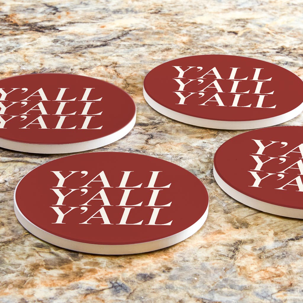Modern Minimalist Oklahoma Yall | Absorbent Coasters | Set of 4 | Min 2