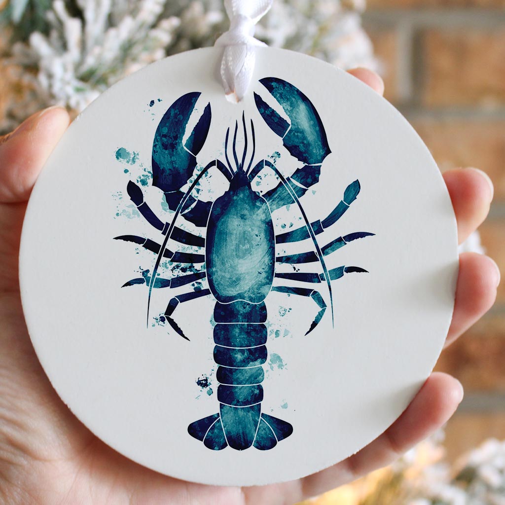 New England Water Color Lobster | Wood Ornament | Eaches | Min 6