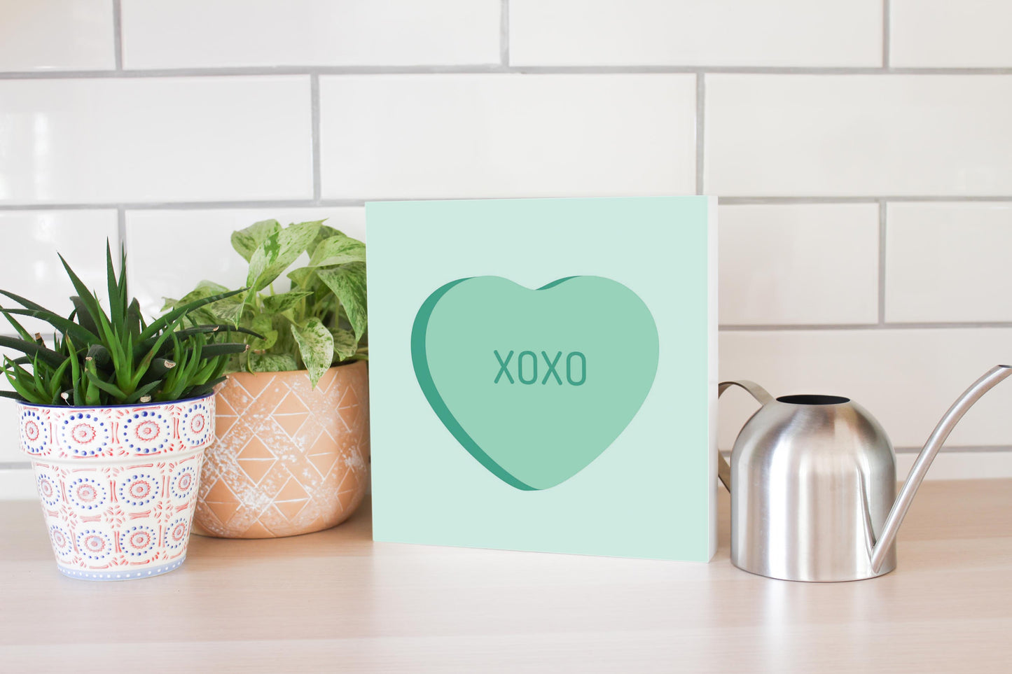 Message Hearts Xo | Wood Block | Eaches | Min 2