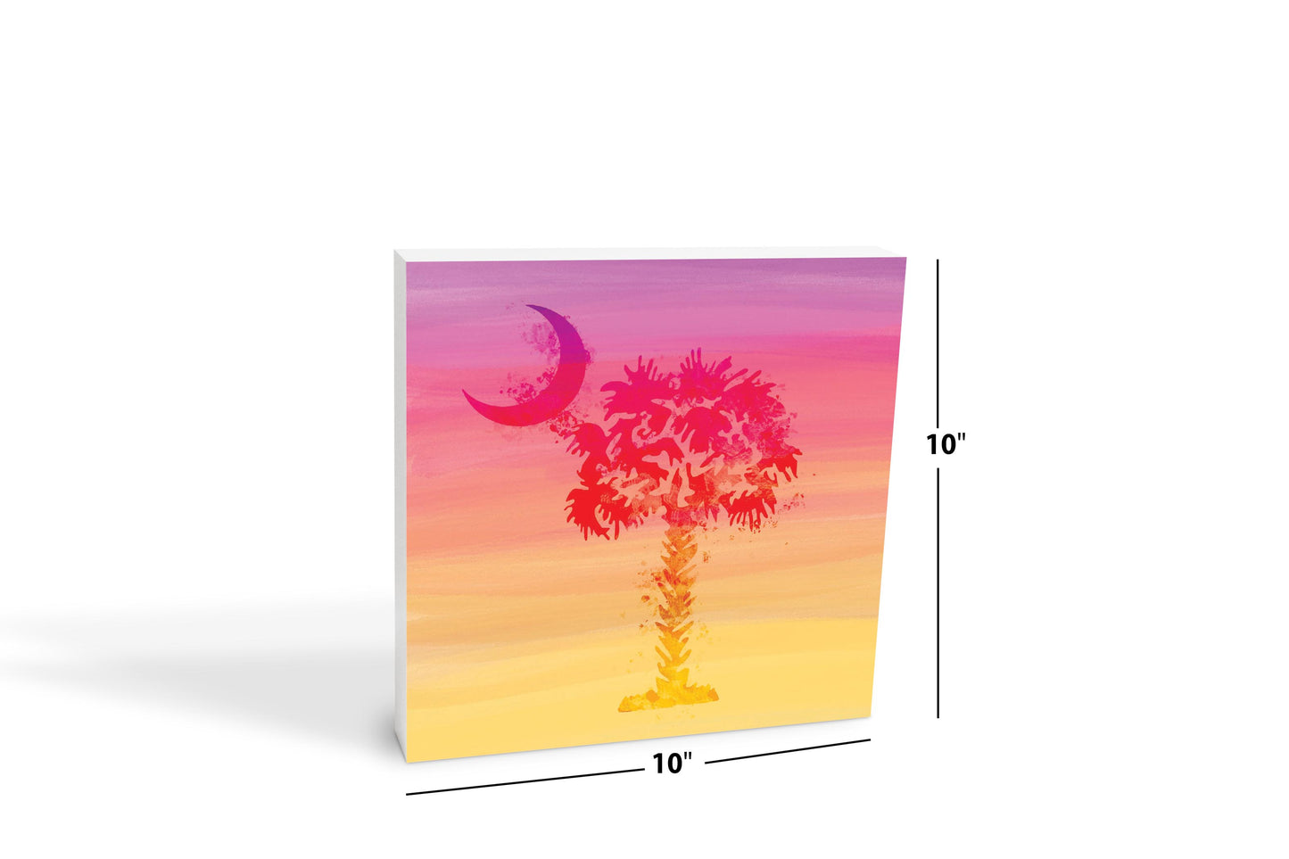 South Carolina Pink Water Color Palm Trees | Wood Block | Eaches | Min 2