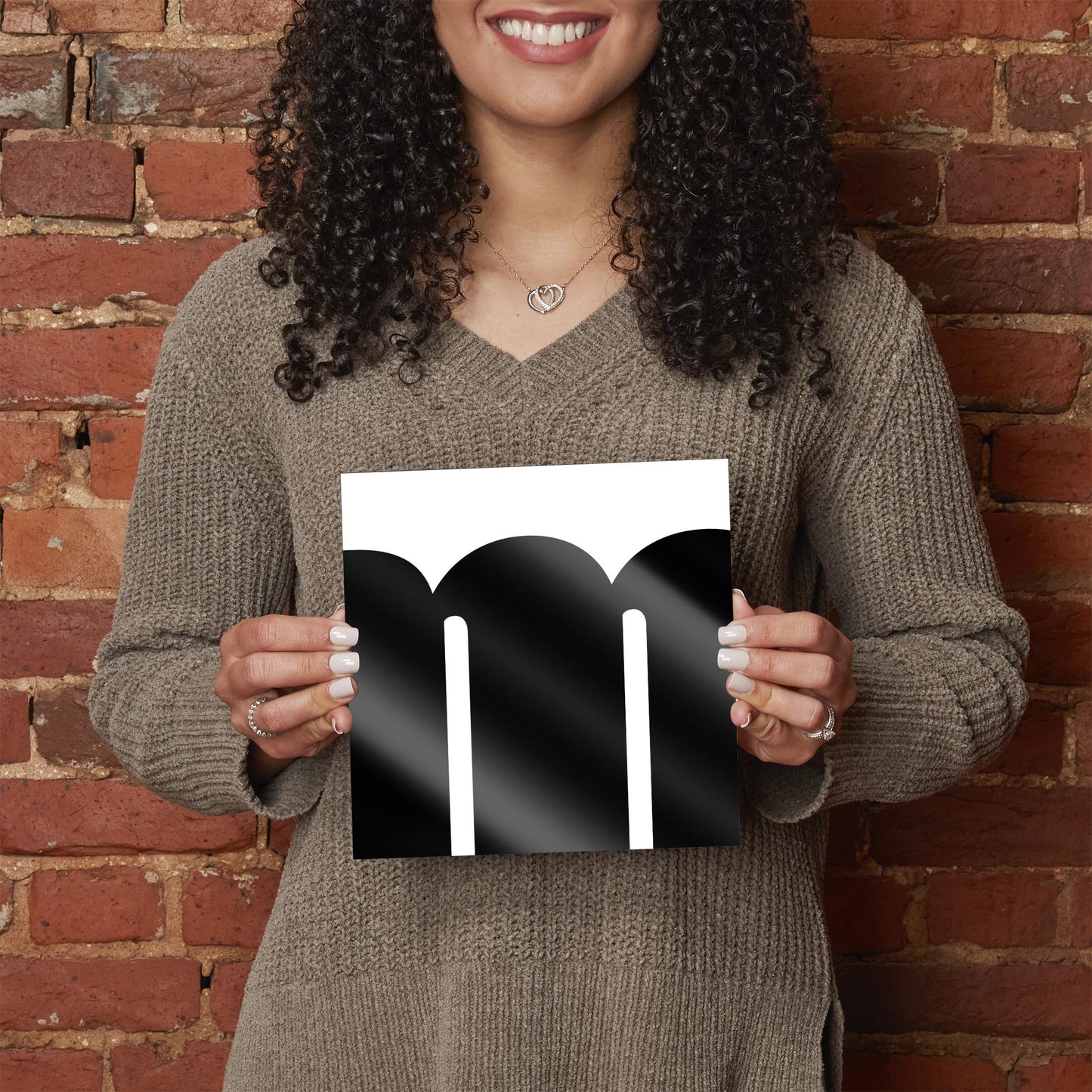 Fun Chunky Monogram M | Hi-Def Glass Art | Eaches | Min 2