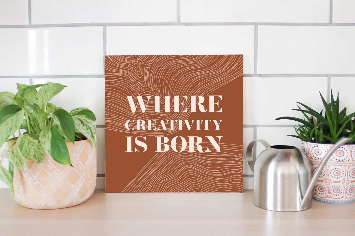 Modern Minimalist New York Creativity Is Born | Wood Sign | Eaches | Min 2