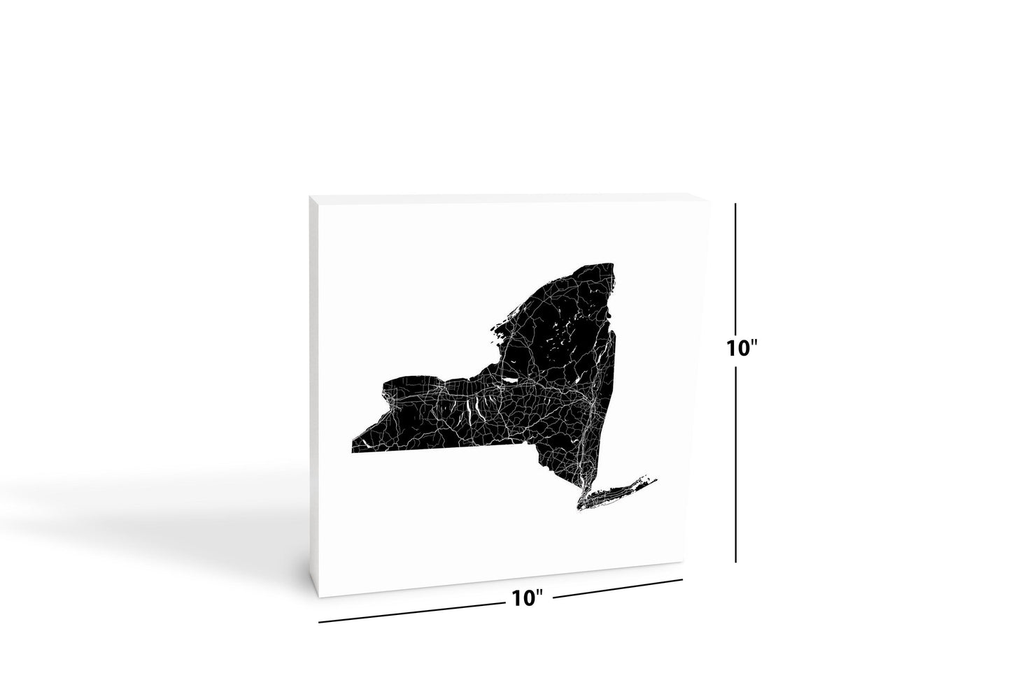 Minimalistic B&W New York State With Map | Wood Block | Eaches | Min 2