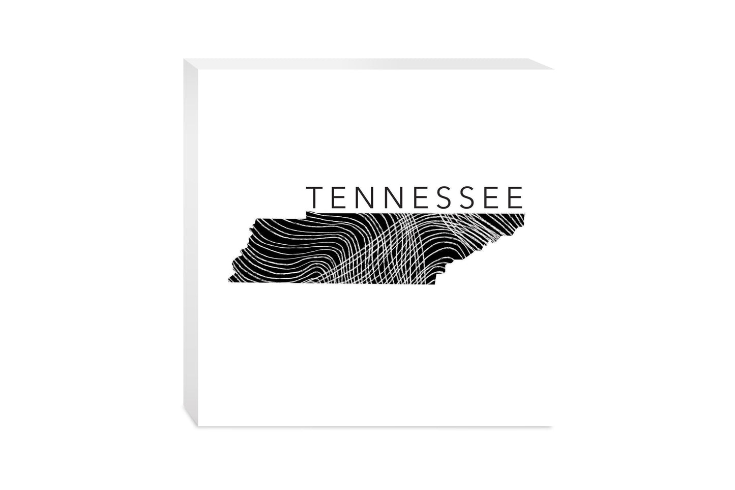 Minimalist B&W Tennessee State Name | Wood Block | Eaches | Min 2