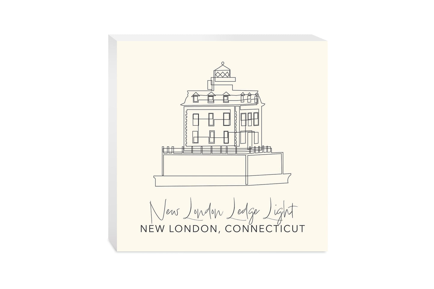 Cream New London Lodge Light | Wood Block | Eaches | Min 2