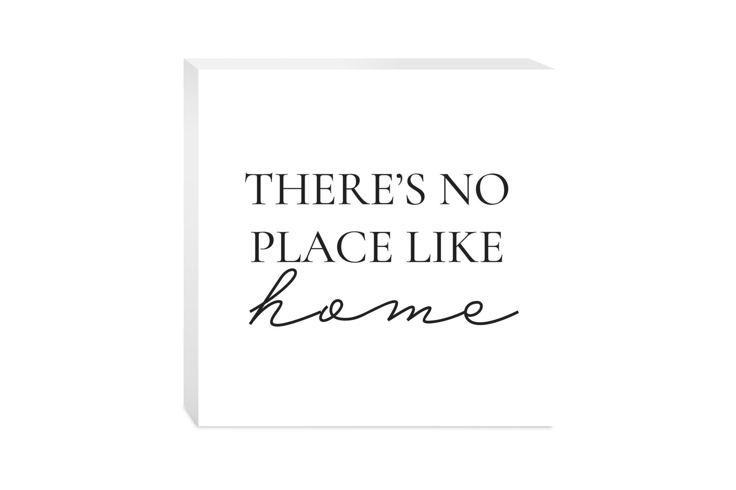 Minimalist B&W Kansas No Place Like Home | Wood Block | Eaches | Min 2