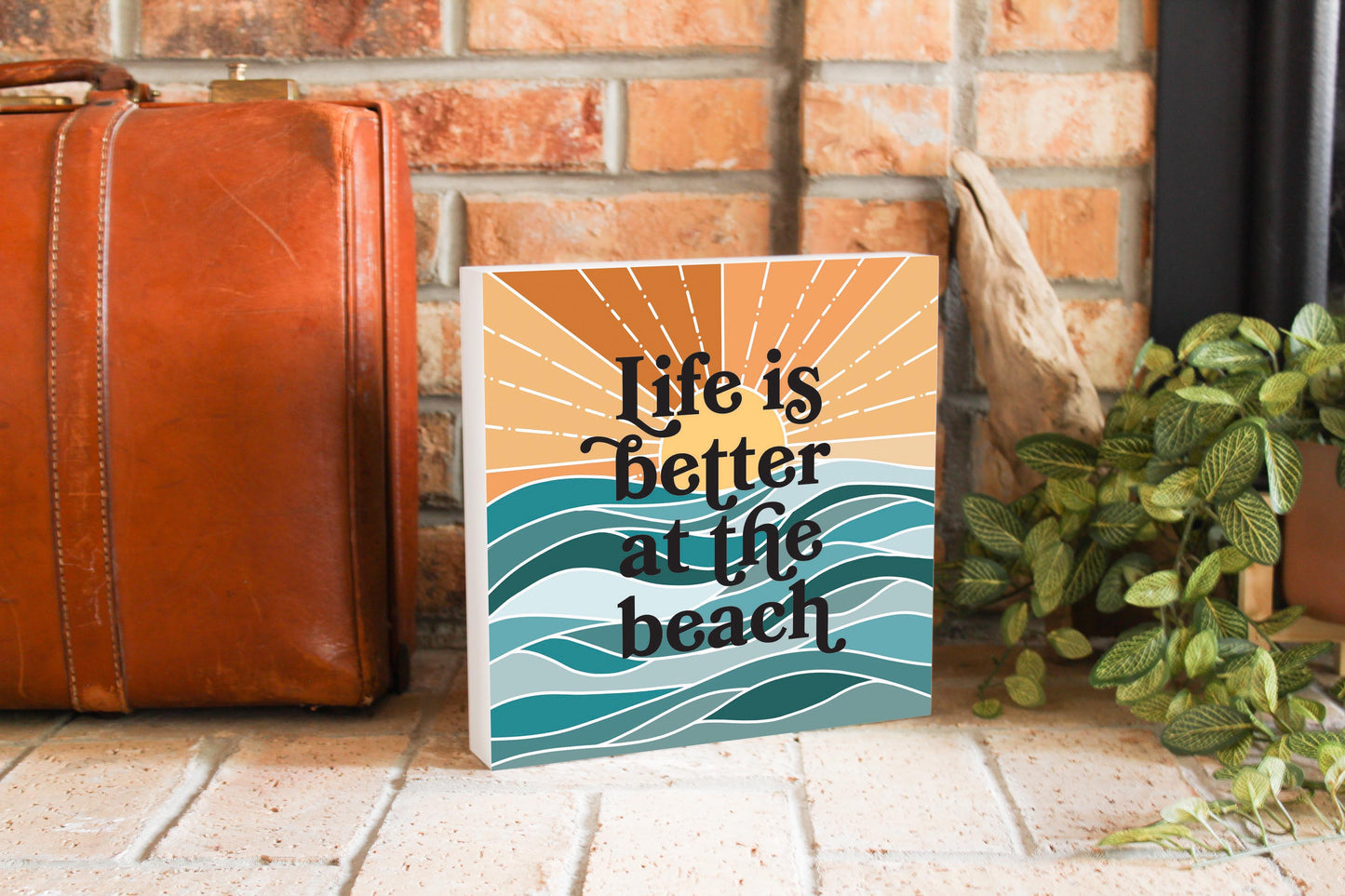 Life Is Better At The Beach | Wood Block | Eaches | Min 2